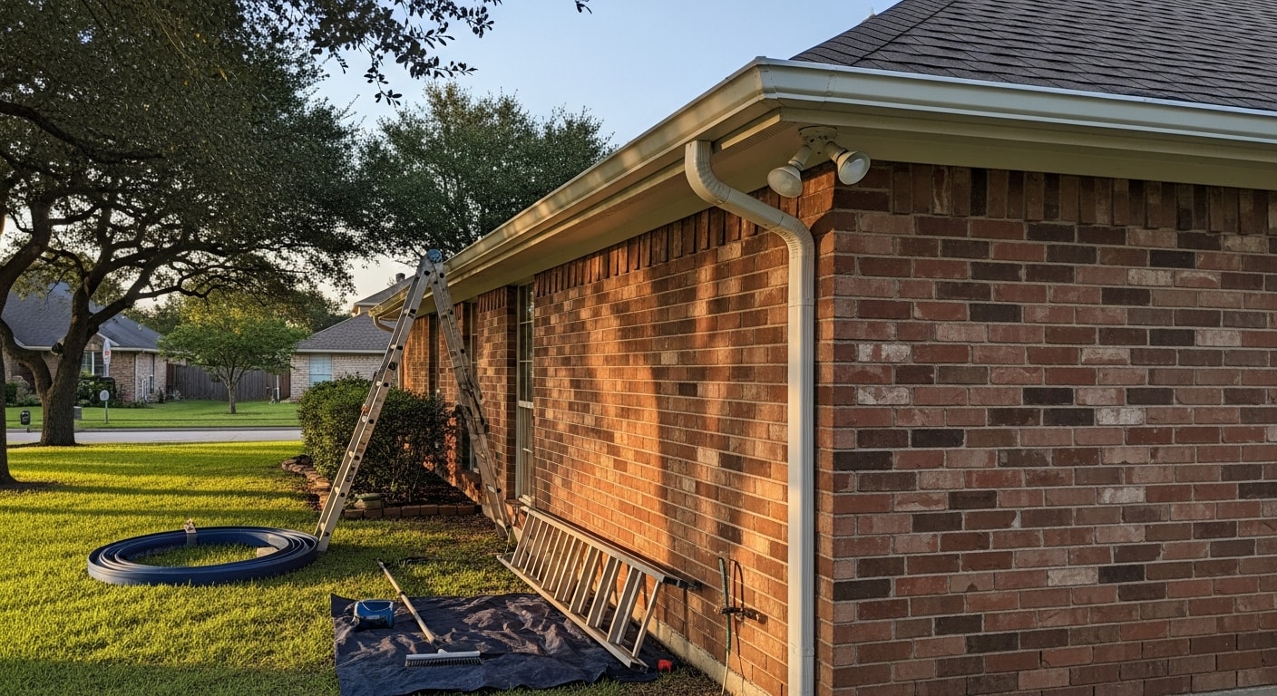 New gutter system installed on residential home