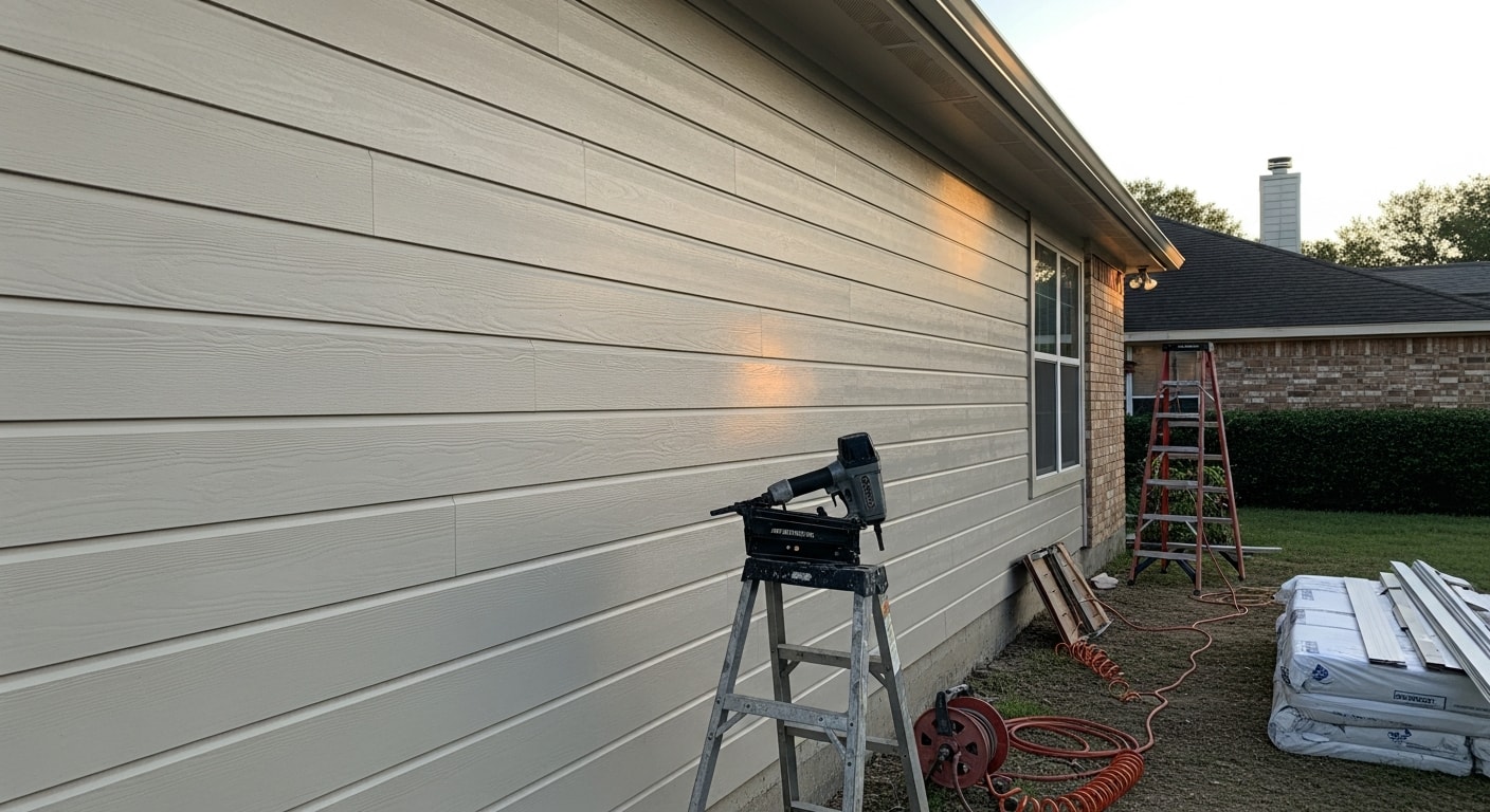 New residential siding installation on home exterior